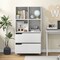 4-tier Open Bookcase With 2 Drawers And 4 Storage Cubes-white